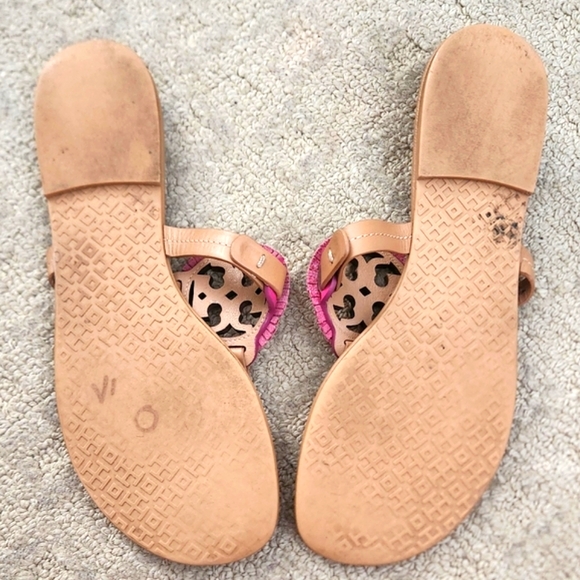 Tory Burch Hot Pink Fringe Miller Sandal Thong Brazil Ladies US 10 - Picture 5 of 11